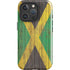 Jamaican Flag Dark Wood iPhone 16 Pro Max Impact Case